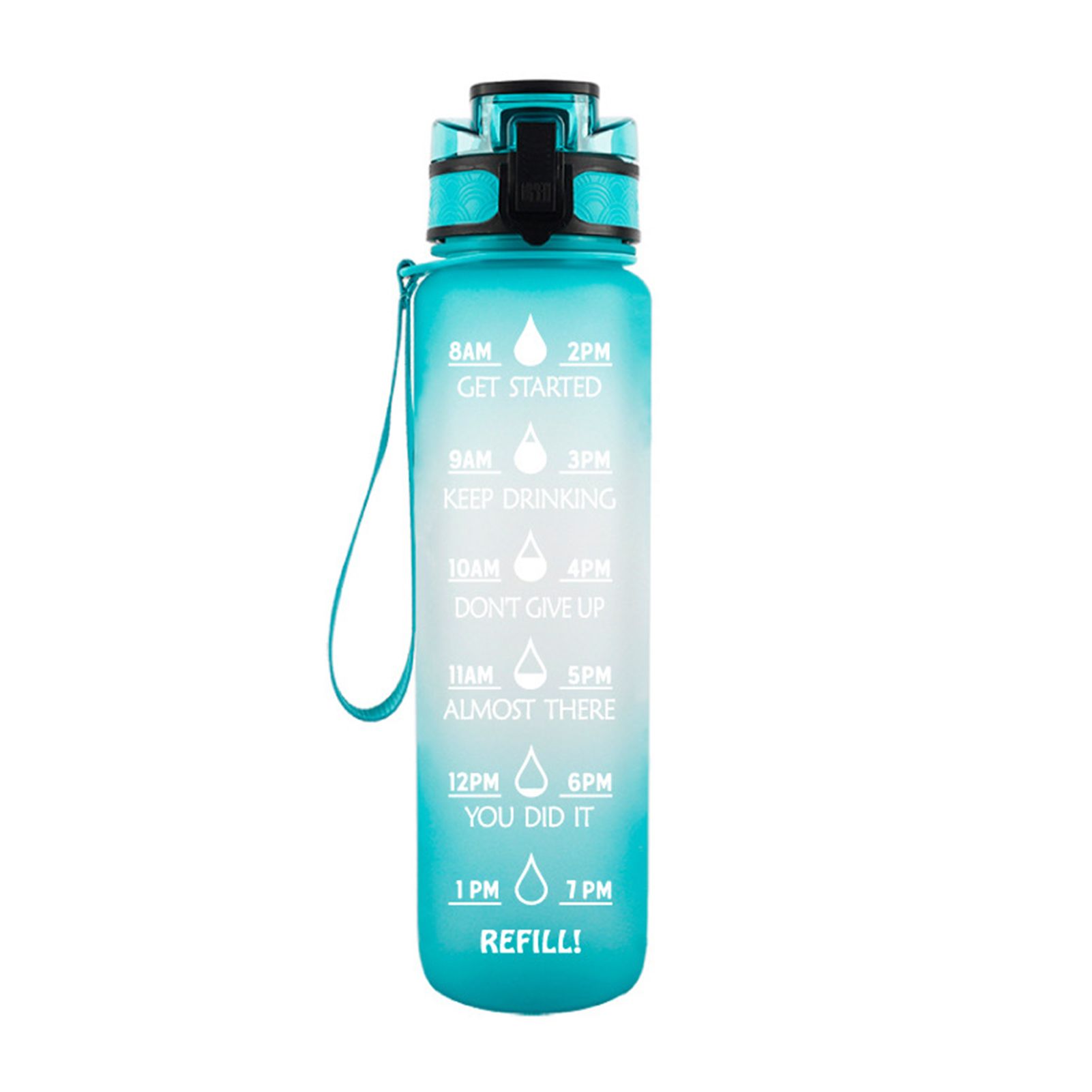1000ML Gradient Color Water Bottle Large Capacity Bouncing Cover Drinking Cup for Outdoor Sports