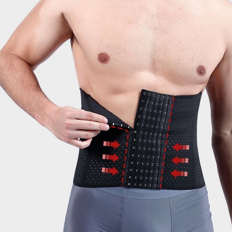 Mens Abdomen Reducer Sauna Body Shaper Fitness Sweat Trimmer Belt Waist Trainer Belly Slimming Shapewear Waist Trainer Corset We