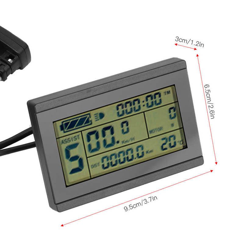 Electric Bicycle LCD Instrument Bike Conversion KT‑LCD3U Horizontal Black&White Screen Meter Waterproof Connector
