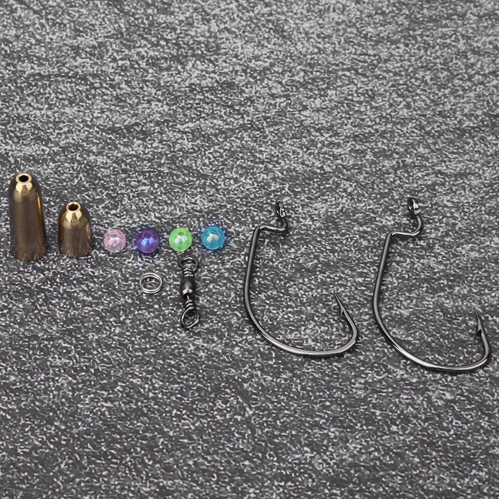 Fishing Sinkers 115 pcs Copper Color 8 Shaped Ring Beads Hooks Double Rings Fish Tackle Accessories Kit