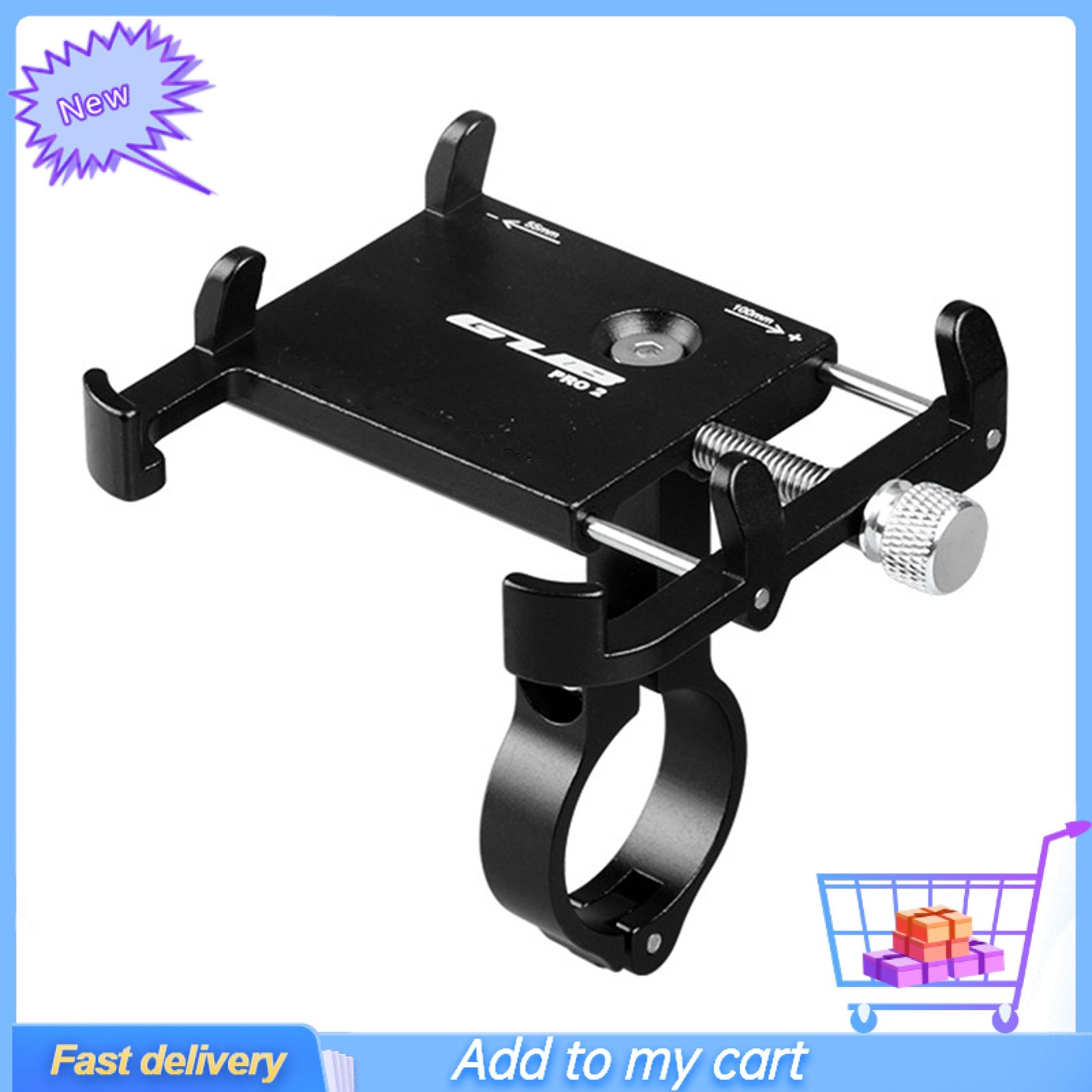 GUB Pro2 Stable Adjustable Aluminum Alloy Bike Mount Phone Holder Rack for Cycling