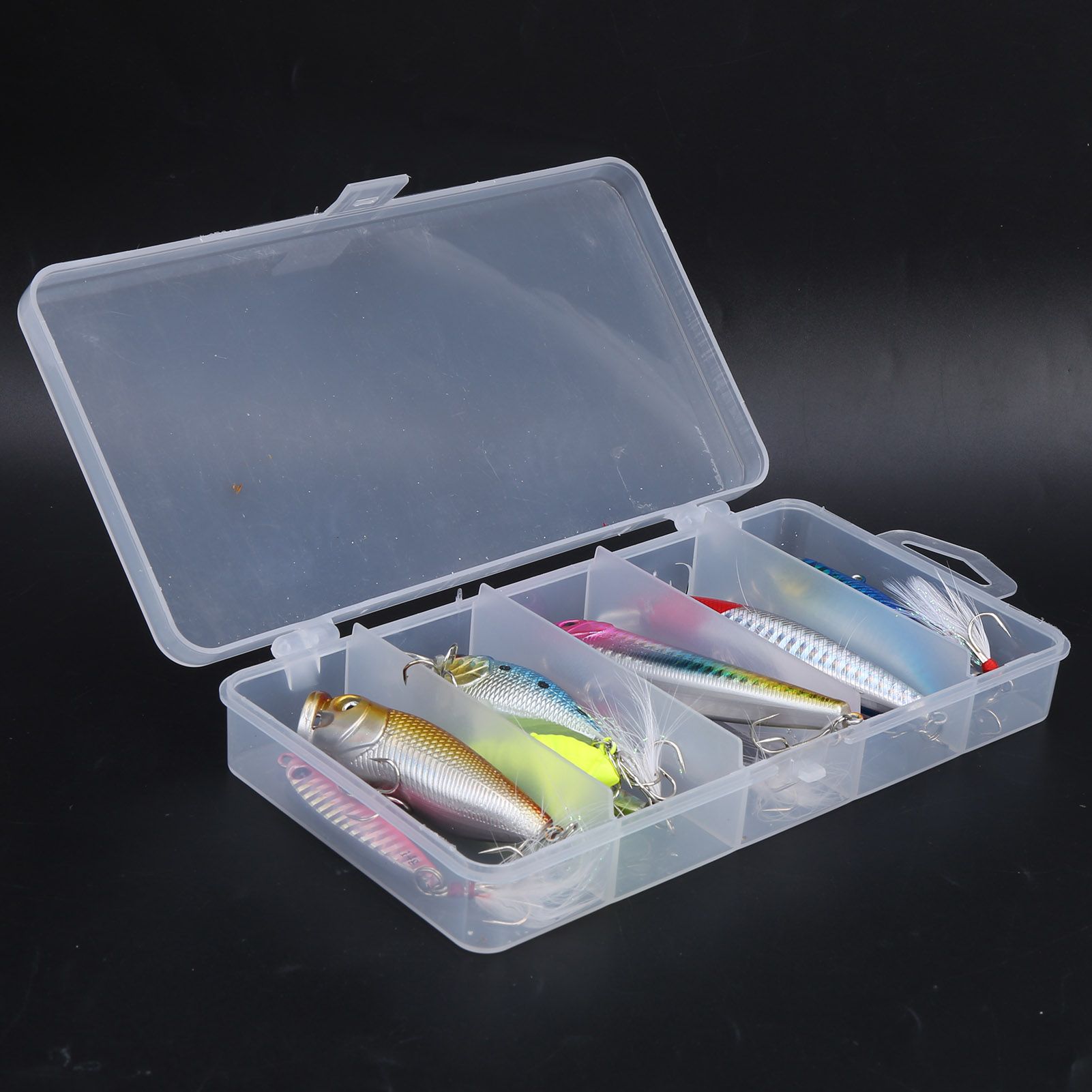 11Pcs Fishing Artificial Baits Colorful Plastic Lifelike Lures Swimbait Accessory