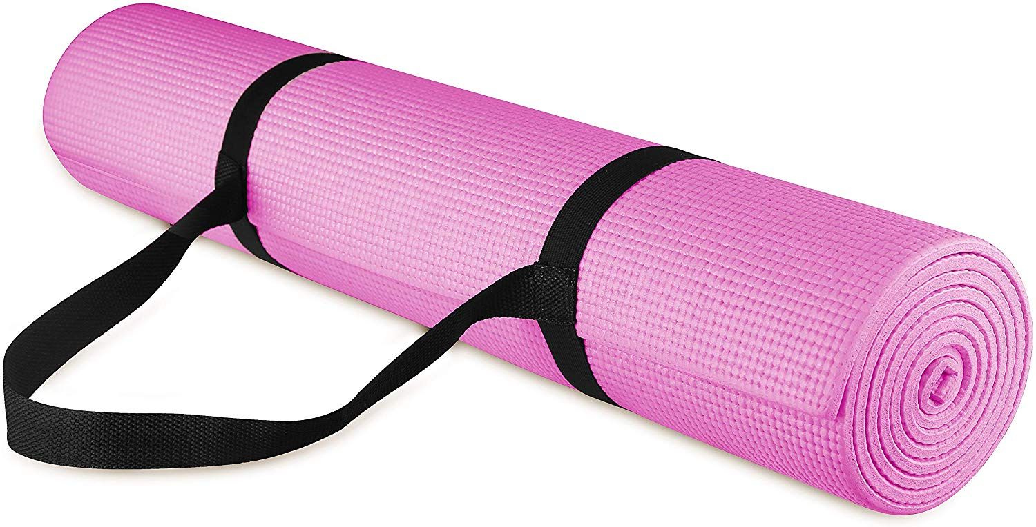 Yoga Mat Pink Non Slip Exercise & Fitness Mat All Types Yoga Pilates & Floor Exercises