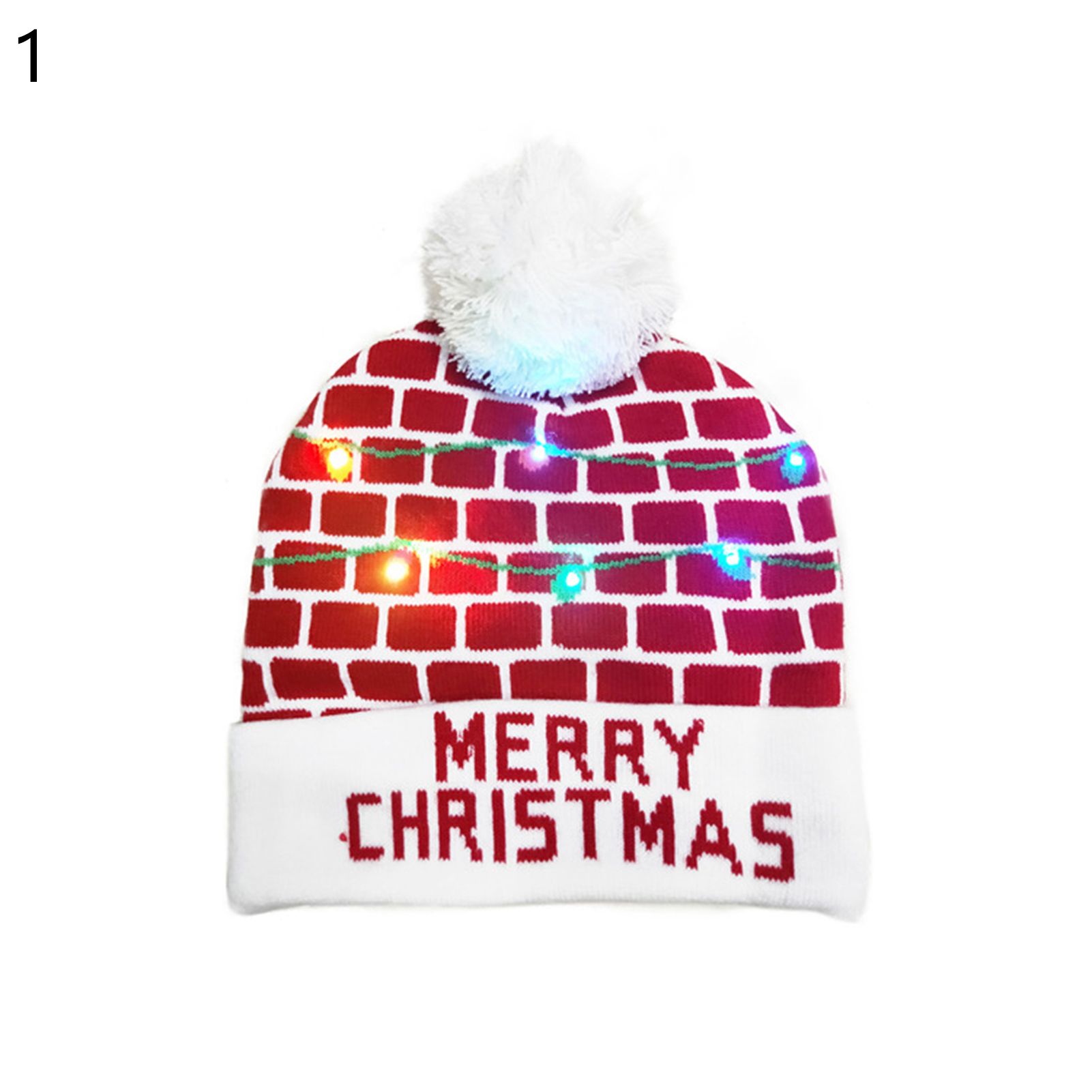Knitted Christmas Hat Exquisite Christmas Knitted Hat Light Up Xmas Beanie Cap