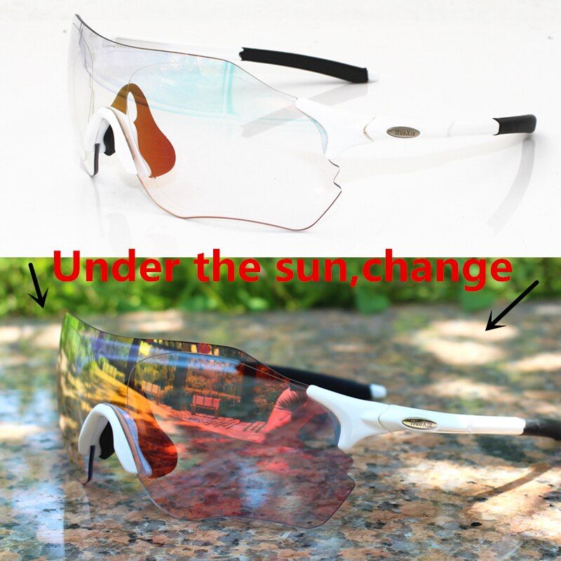 Discoloration Sports Men Sunglasses Road Cycling Glasses Mountain Bike Bicycle MTB Riding Goggles Eyewear Gafas Ciclismo