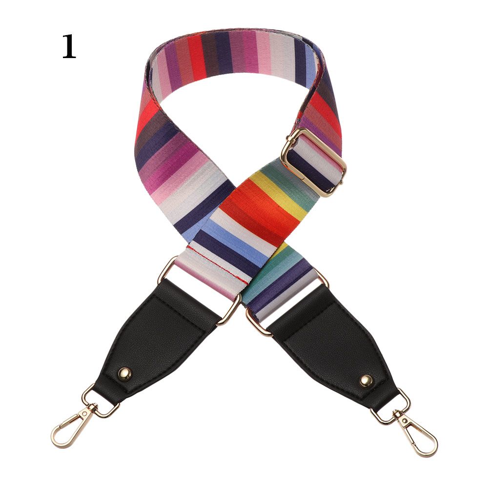 【BestGO】National Wind Nylon Decorative Chain Rainbow Handbag Chain PU Leather Colored Bag Belts Shoulder Bag Straps