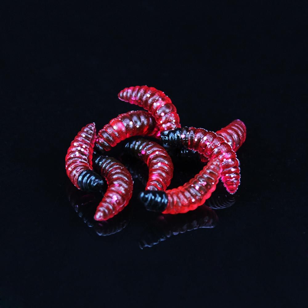 100 PCS 2.4cm Fishing Lure Maggot Grub Soft Baits Worms Fishing Baits