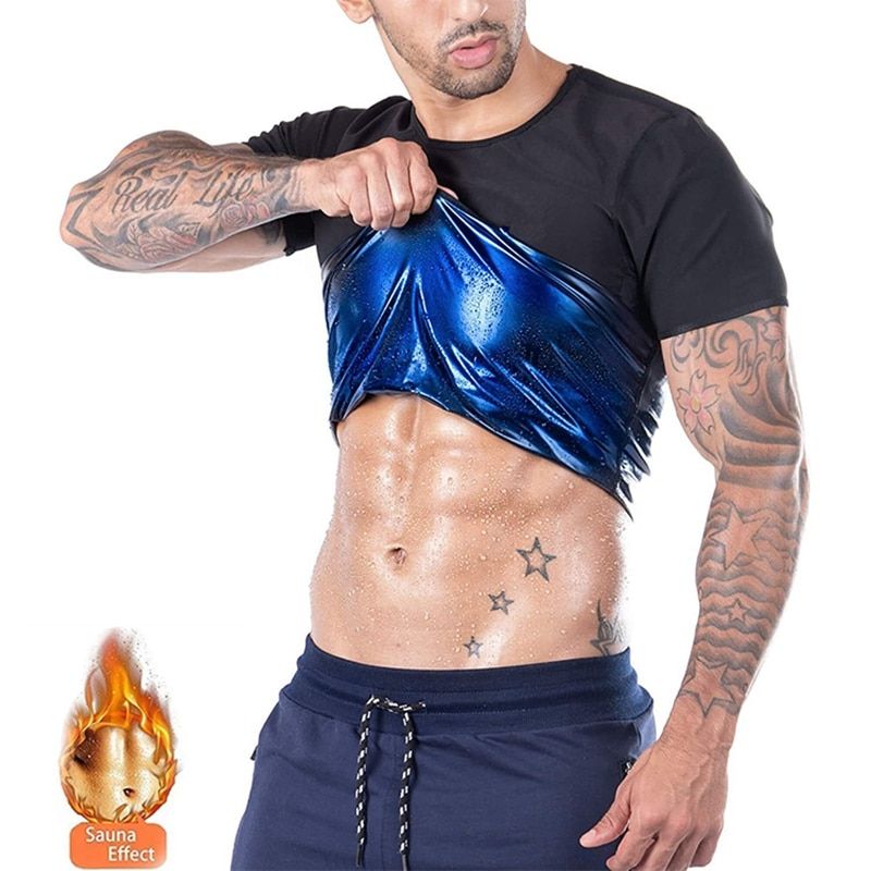Men Fitness Shapewear Thermo T Shirt Waist Tummy Control Slimming Body Shirt Waist Trainer Sauna Fat Burner Workout Tank Tops