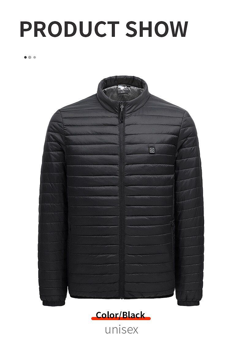 Men Ultralight Heate Jacket Winter Warm USB Heating Vest Smart Thermostat Hooded Heated Clothing Waterproof Warm Padded Jacket