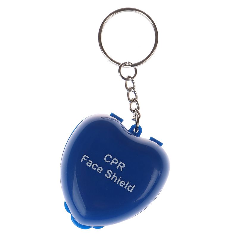 1PC Protect CPR  Mouth KeyChain Rescue In Heart Box Face  First Aid