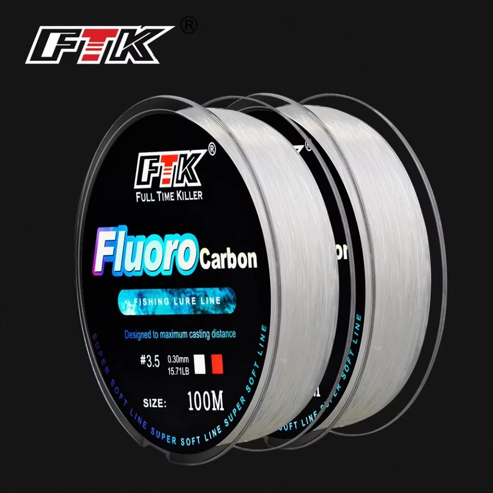 2021 Fluorocarbon Fishing Line 9.48-34.32Lb 0.23Mm-0.5Mm Carbon Fiber Coating Leader Line 100M Super Soft Line Pesca
