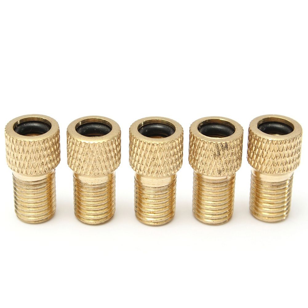 5Pcs Presta to Schrader Valve Adaptor Bike Bicycle Pump Tire Inflator Connector