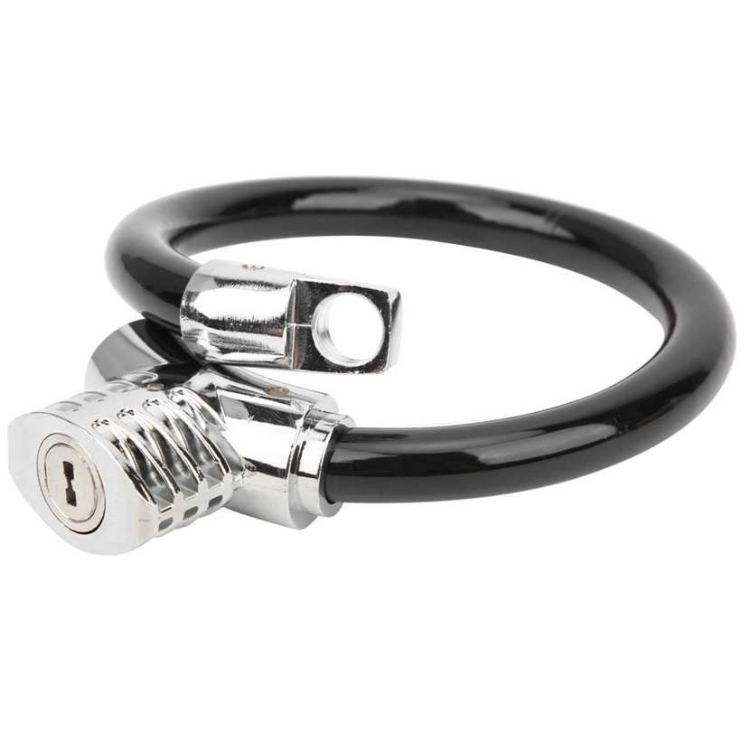 Portable Bike Cable Lock Anti‑Theft Security for Outdoor Cycling Black New