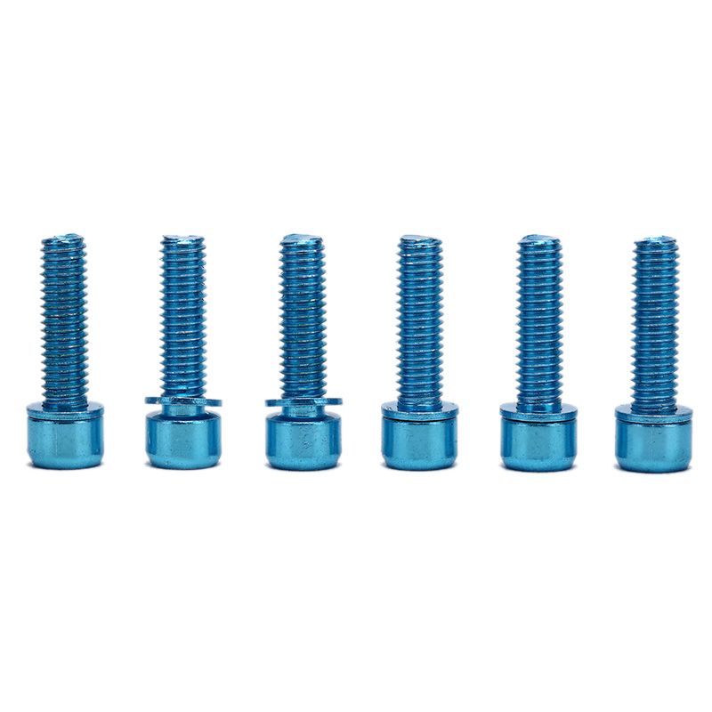 6pcs Bicycle Stem Screw M5x18mm Headset Bolt With Washer Handlebar Bolt
