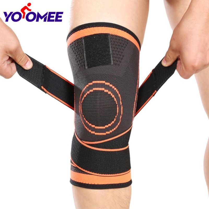 Yoomee 1 Pcs Compression Knee Sleeve Knee Brace for Men & Women Knee Support for Running, Crossfit, Basketball, Pain Relief, Meniscus Tear Arthritis Faster Recovery Adjustable Strap