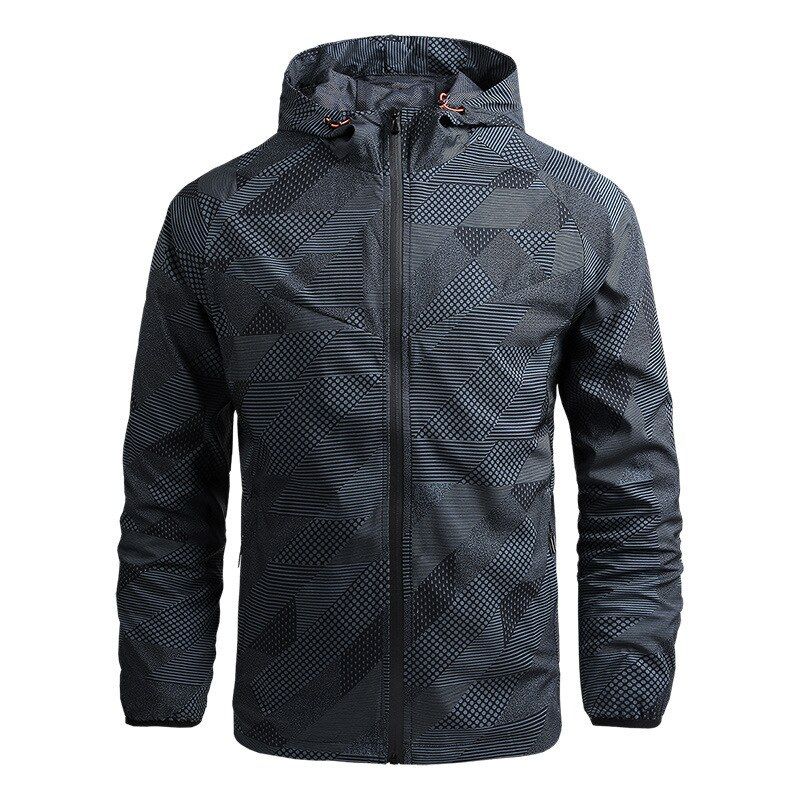 Men's Hiking Jacket Windbreaker Quick Dry Climbing Coat Impermeables Thin Hooded Coat Outdoor Sportswear for Camping and Tourism
