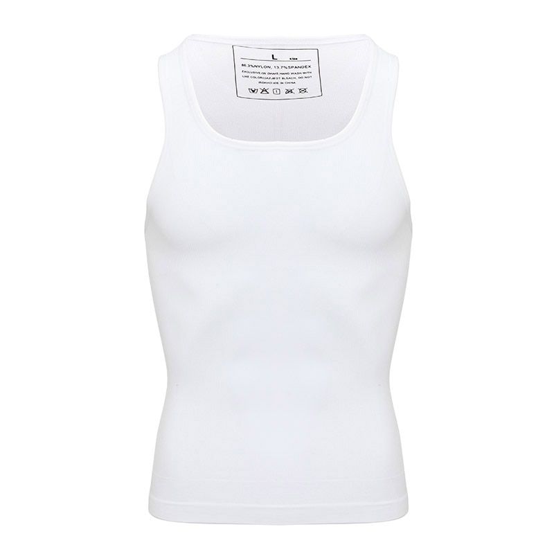 Mens Slimming Body Shaper Waist Trainer Corset Vest Chest Compression Shirt Abs Abdomen Slimming Workout Tank Top Undershirt