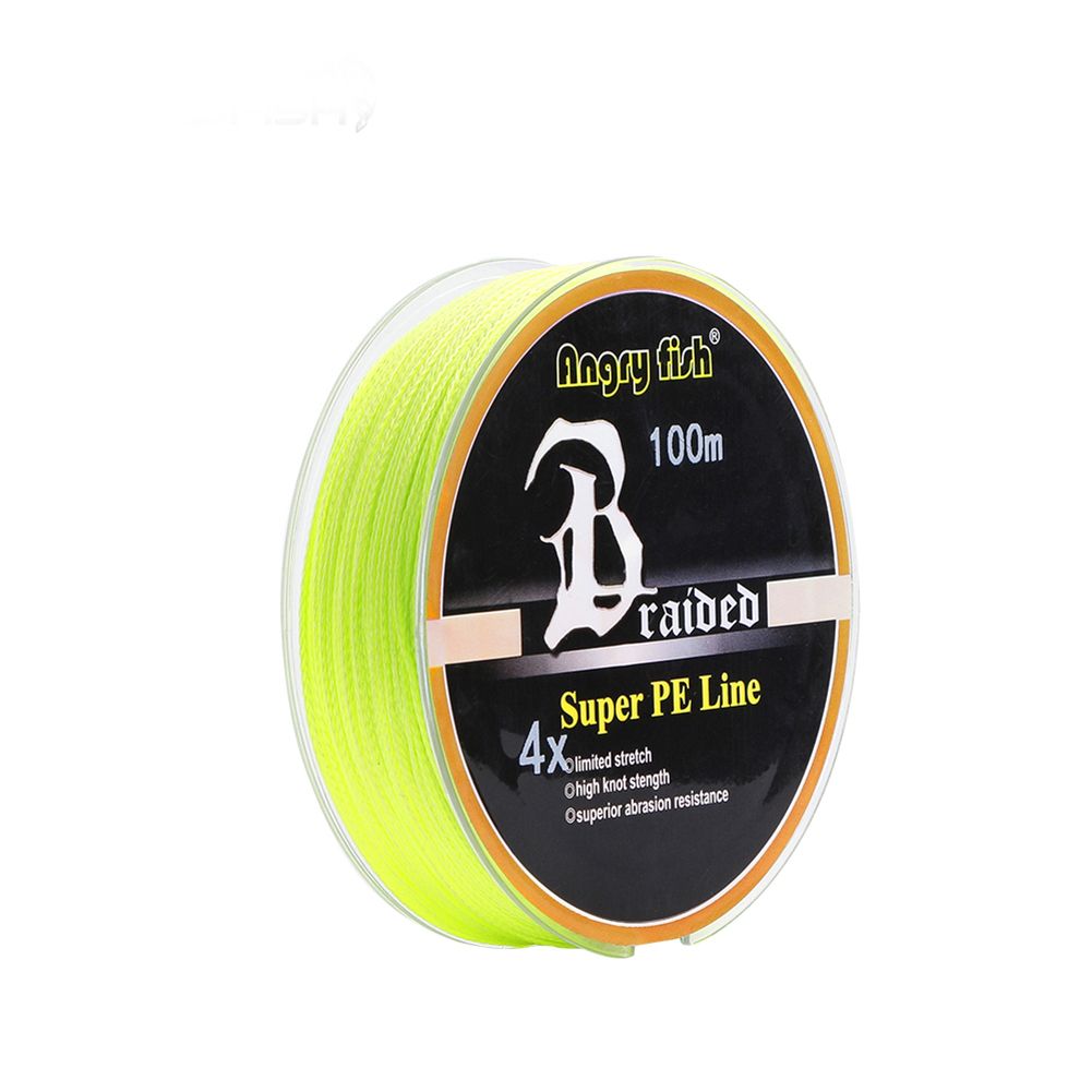 Yfashion ANGRYFISH Diominate PE Line 4 Strands Braided 100m/109yds Super Strong  10LB-80LB Yellow