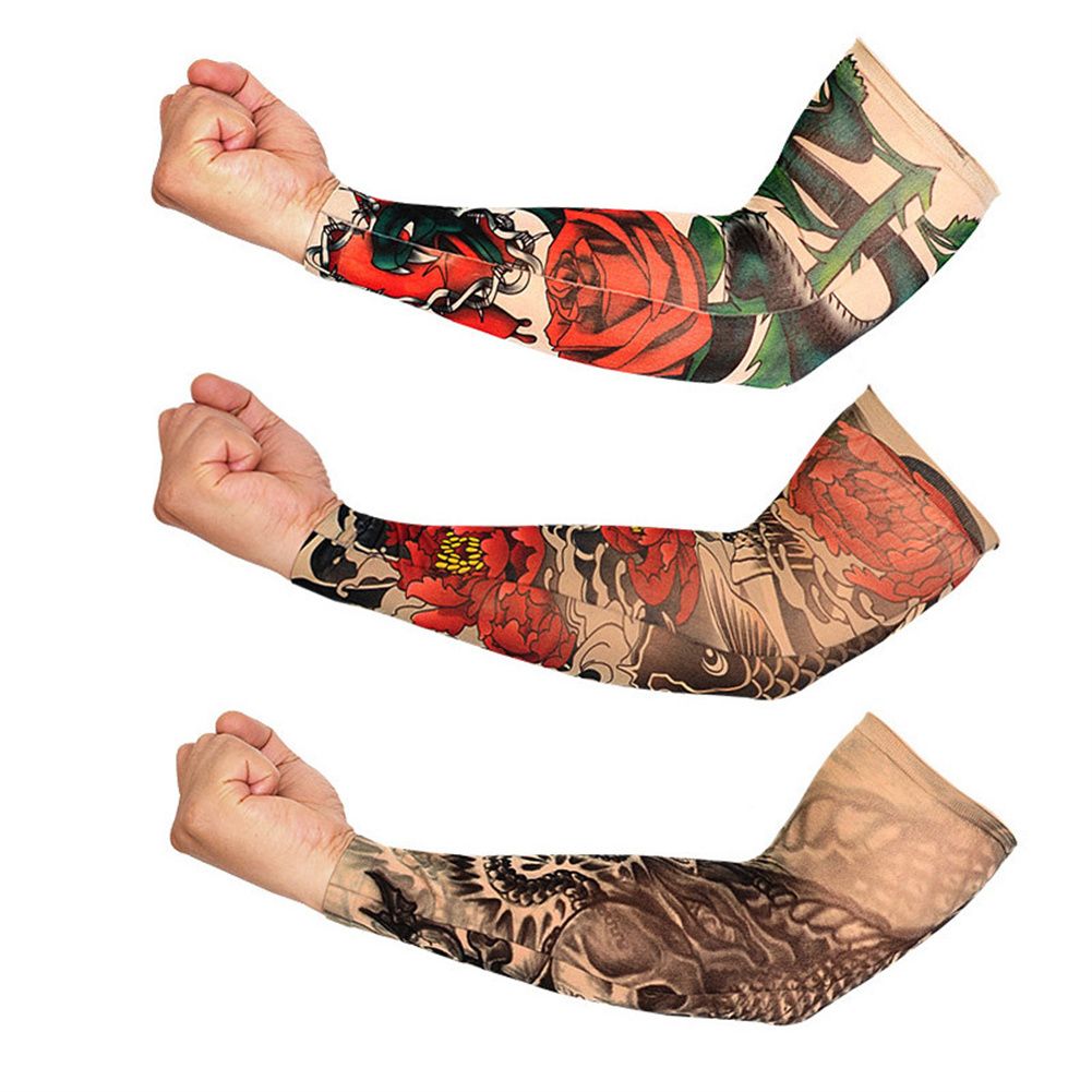 Yfashion Nylon Outdoor attoo Print Arm Sleeves For Driving Riding Climbing Sunscreen Arm  Cover