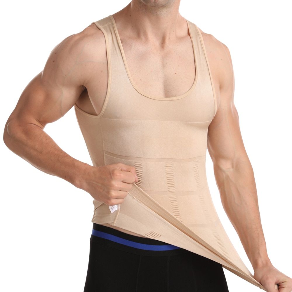 Men's Slimming Body Shapewear Corset Vest Shirt Compression Abdomen Tummy Belly Control Slim Waist Cincher Sports Underwear