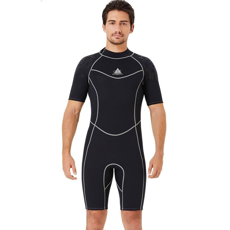 1.5mm neoprene Wetsuit Men women short sleeve diving suit Surfing Sunproof one piece set Snorkeling Scuba spearfishing swimsuit