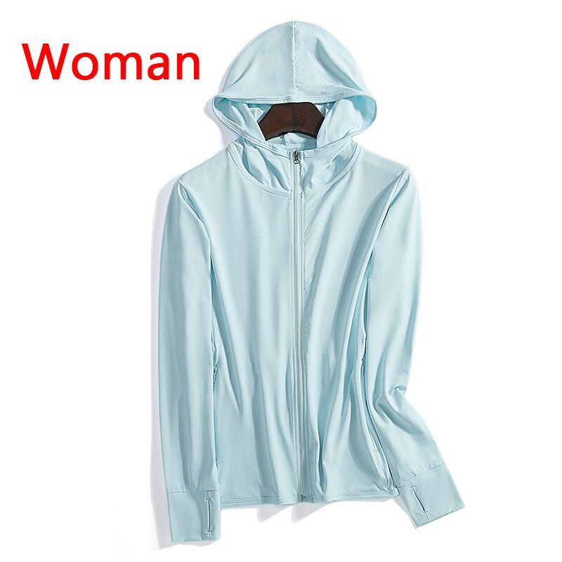 UPF 50+ UV Sun Protection Clothing Women Men Zip Up Hoodie Long Sleeve Breathable Outdoor Clothes Fishing Running Hiking