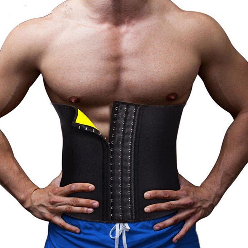 New Corset Top Sweat Vest For Men Waist Trainer Vest Adjustable Workout Body Shaper With Zipper For Sauna Suit Men Black Corset