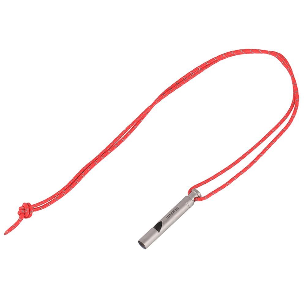Ultralight Titanium Emergency Whistle with Cord Outdoor Survival Camping Hiking Exploring