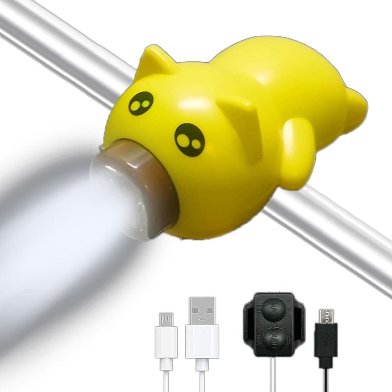 Bike Headlight with Bicycle Horn,Cute Pig Bicycle Light,Super Bright Waterproof Bike Lights for Kids Adults
