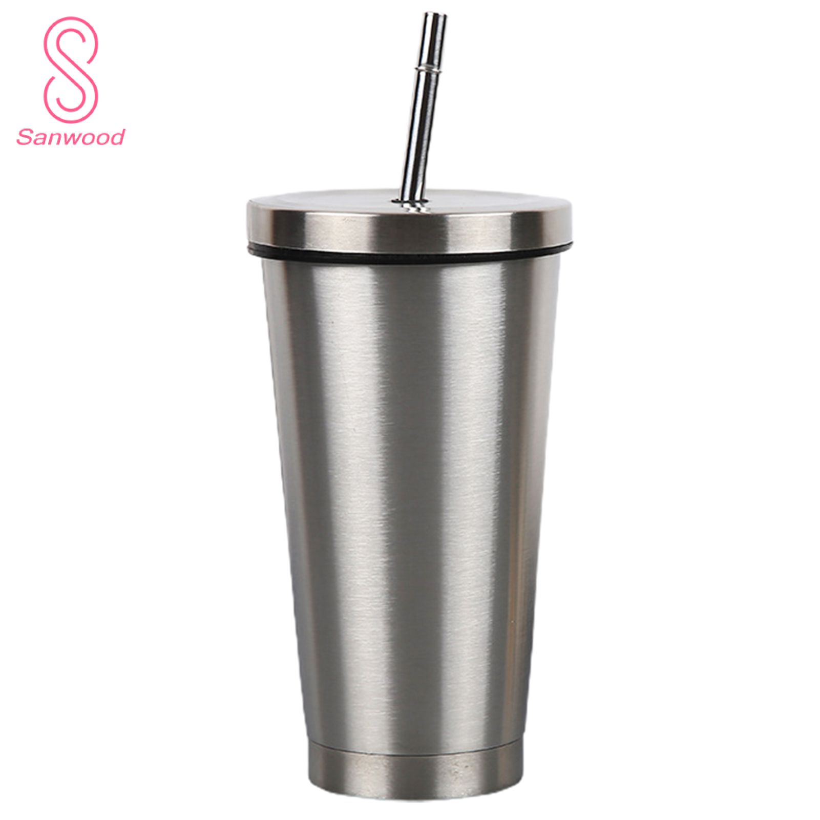 Stainless Steel Mug Anti-corrosion Spill-proof with Lid Straw Rustproof Coffee Mug for Travel