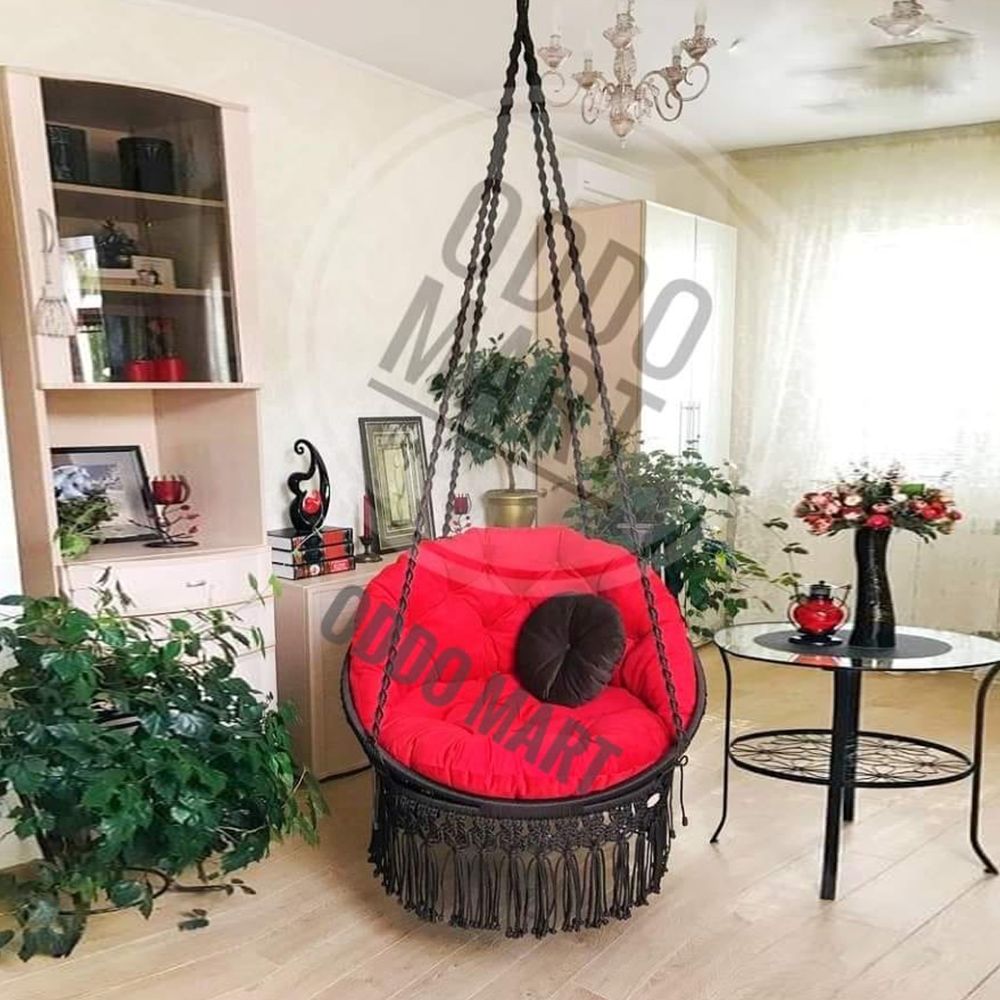 Macrame Hammock Woven Rope Swing  Hanging Chair with hanging tools and seat
