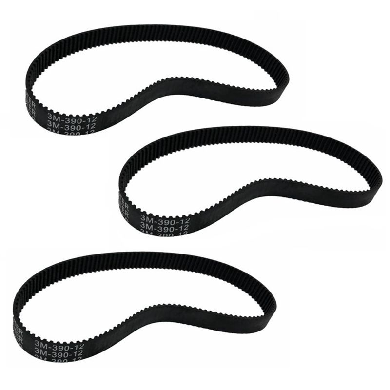 BRADOO 3Pcs 3M-390-12 Drive Belt Durable Thickened Rubber Drive Belt Accessories for Electric Bike E-Bike Scooter Motorcycle