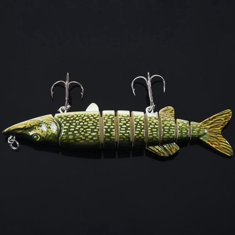 2X 5 Inch/ 12, 5cm 20G Alive istic Fishing Lure Multi Articulated 8-Segement Pike Muskie Swimbait Hard Fish Bait