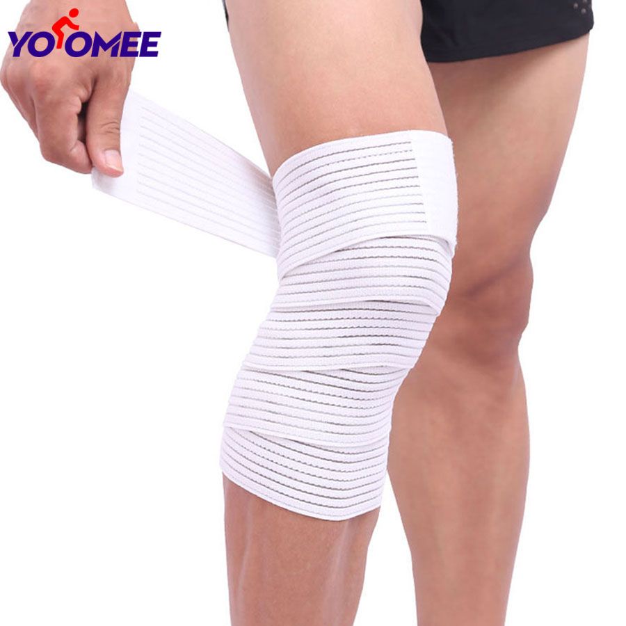 Yoomee 2 Pcs Elastic Bandage Tape Sport Knee Support Strap Shin Guard Compression Protector For Ankle Leg Wrist Wrap Wrap Bandage Kneepad Leggings High Stretch 120cm Strap