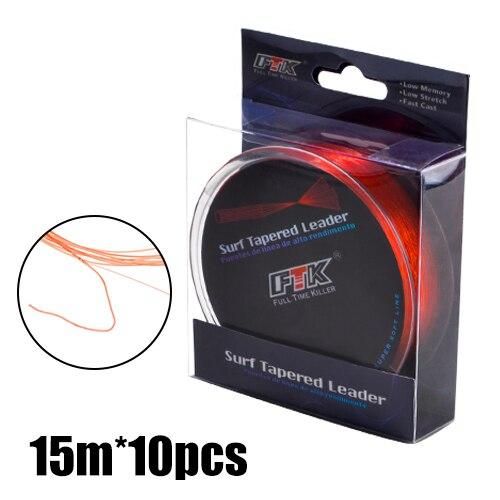FTK Saltwater Surf Casting Shock Leader Fishing Lines 5*15M/10*15M 4.4-17kg Nylon Thread Surf Tapered Leader Super Soft Line