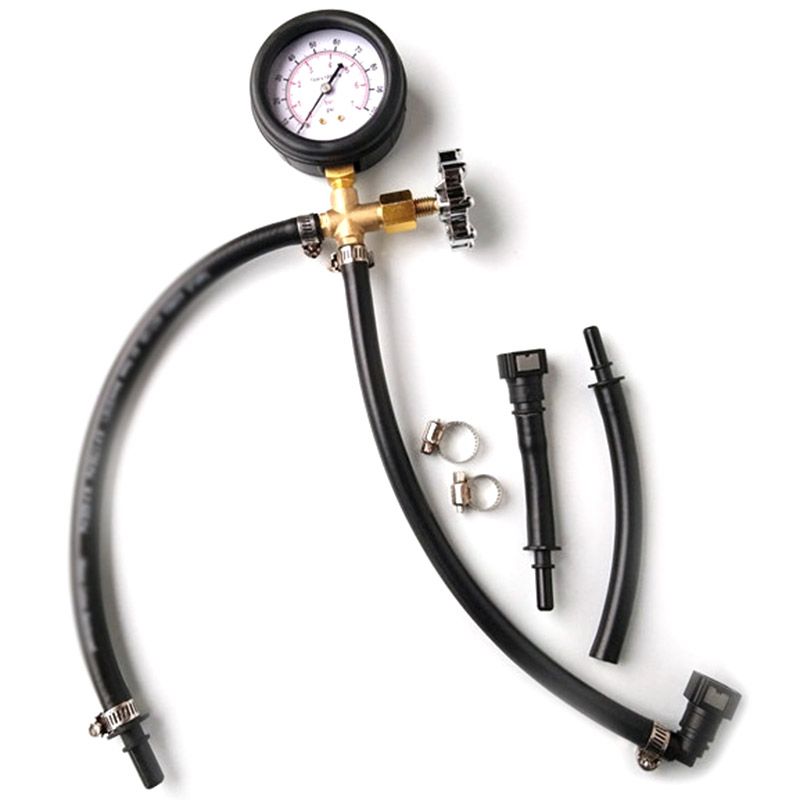Quick Connected Fuel Injection Pump Pressure Tester Gauge with Valve 0-100PSI