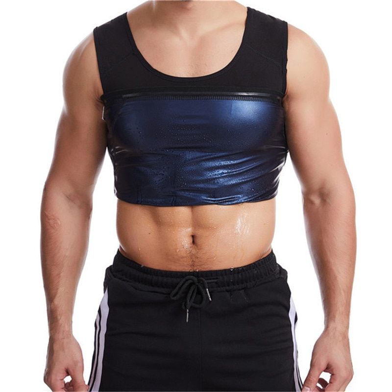 Sauna Sweat T-shirt Sleeveless Men Compression Tank Tops Waist Trainers Abdomen Fat Burn Slimming Body Shapers Vest S-3XL