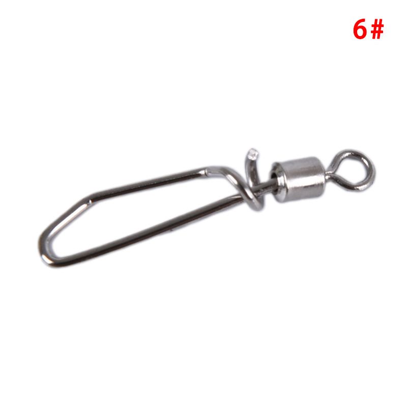 50pcs Fishing Swivel Swing Coastlock Snap Fishing Tackle Connector 2#-10#  Creek
