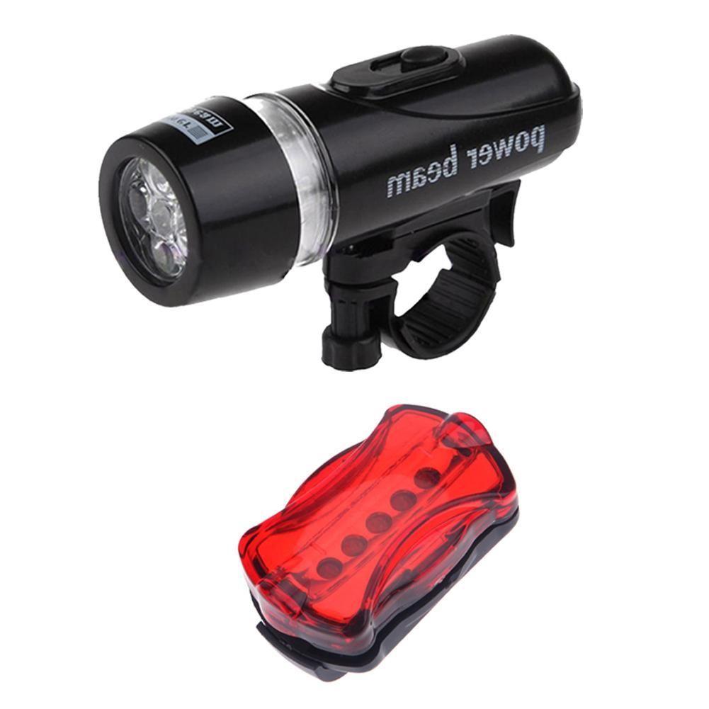 ABS 5 LED Bicycle Headlight + Taillight Mountain Road Bike Rear Lamp Front Light Cycling Accessories