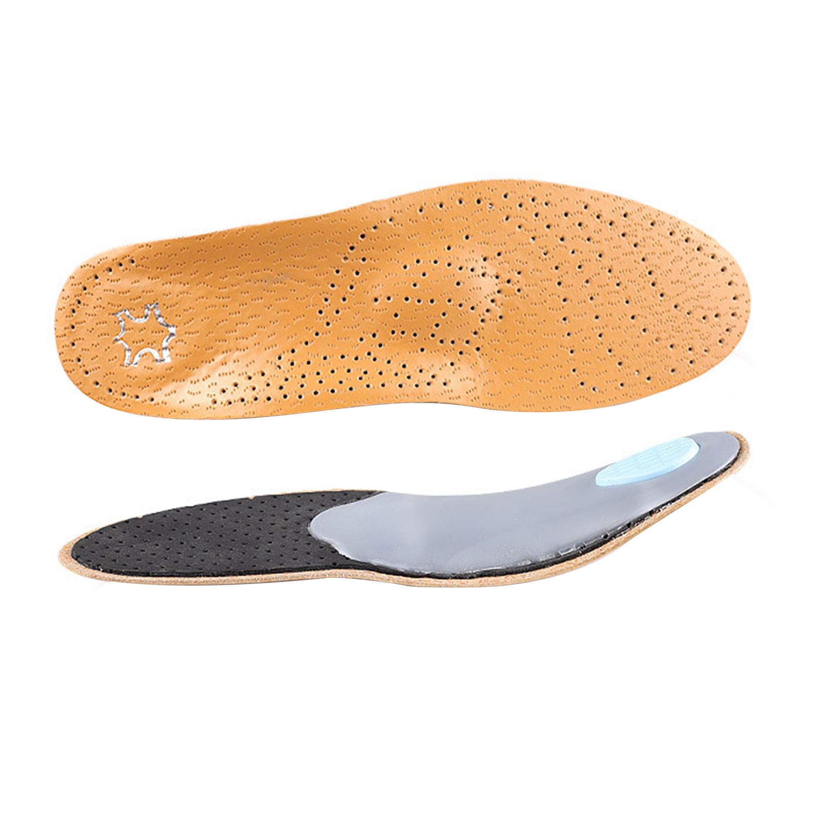 1 Pair Men Women   Leather Arch Support Orthotic Insoles Pad for Flat Feet