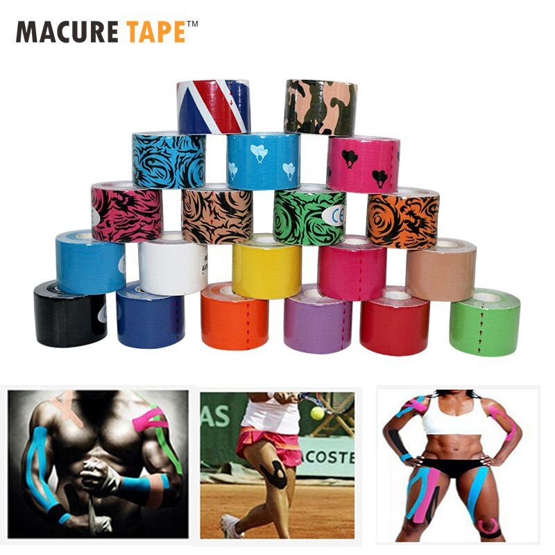 Macure Tape20 Color 5cm5m Sports Kinesiology Tape Cotton Rock Physical Therapy Basketball Soccer K Active Knee Pain Muscle Tapes