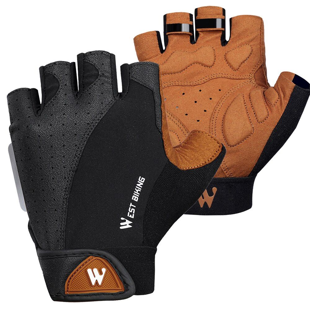 WEST BIKING Half Finger Bike Cycling Gloves Anti-slip Breathable Men Anti-shock Outdoor Sport MTB Bicycle Motorcycle Gloves