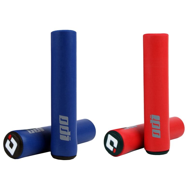 ODI 2 Pairs MTB Bicycle Grip Silicone Handlebar Grips Shock-Absorbing Mountain Bicycle Grip Bike Accessories, Red & Blue