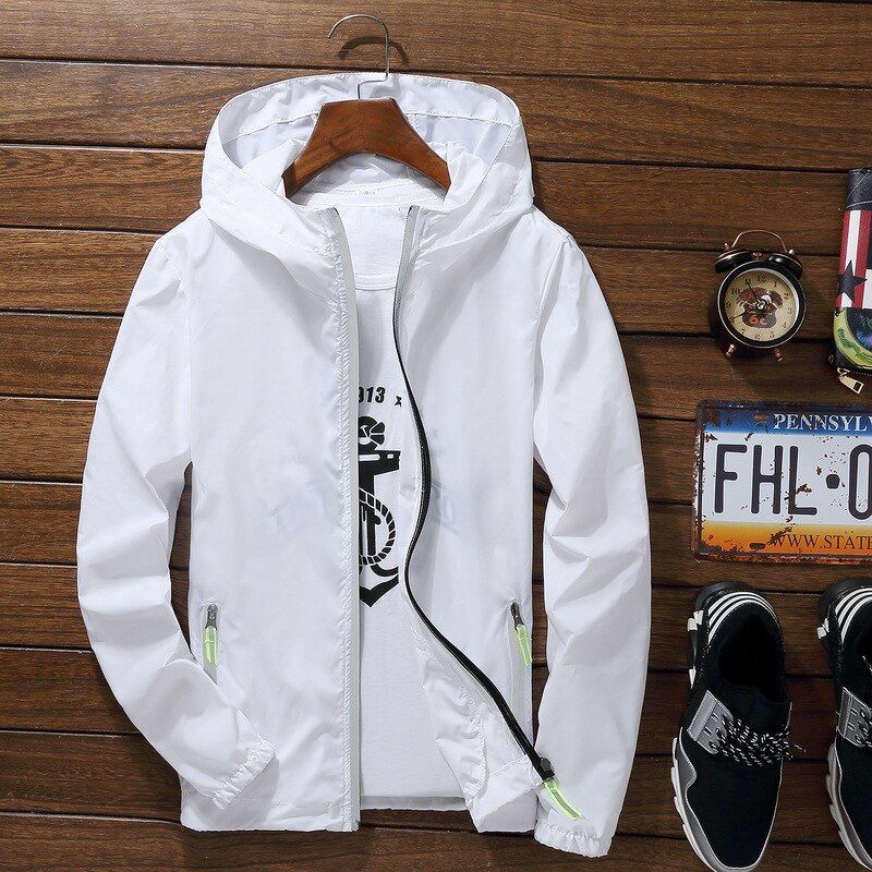Hop Reflective Noctilucent Hooded Jacket LuminoRunning Srting Mens Light Jackets Coats Waterproof Coat Outwear