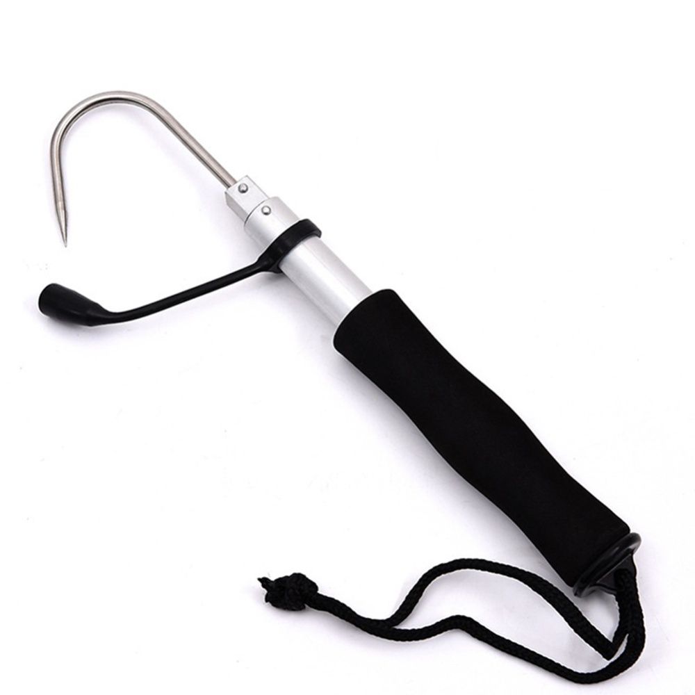 Portable Stainless Sea Fishing elescopic Retractable Fish aff ackle Spear Hook Fishing ipper ool