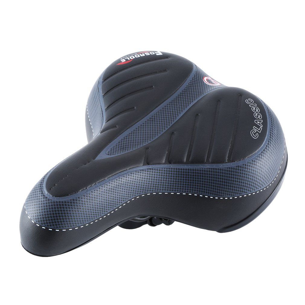 Comfortable Wide Big Bum Bicycle Gel Cruiser Extra Sporty Soft Pad Saddle Seat Black