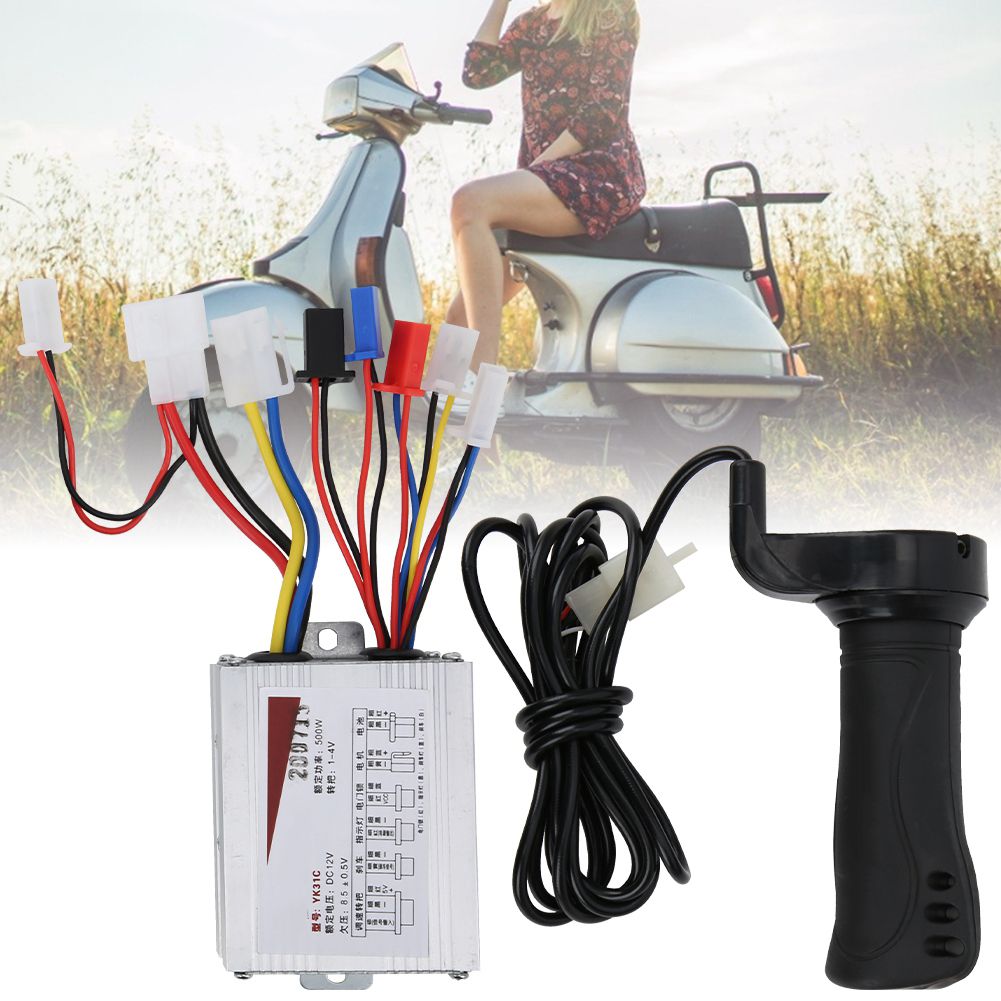 Scooter Parts 12V 500W Speed Controller Throttle Grip Set Accessory for Electric Bicycle E‑Bike