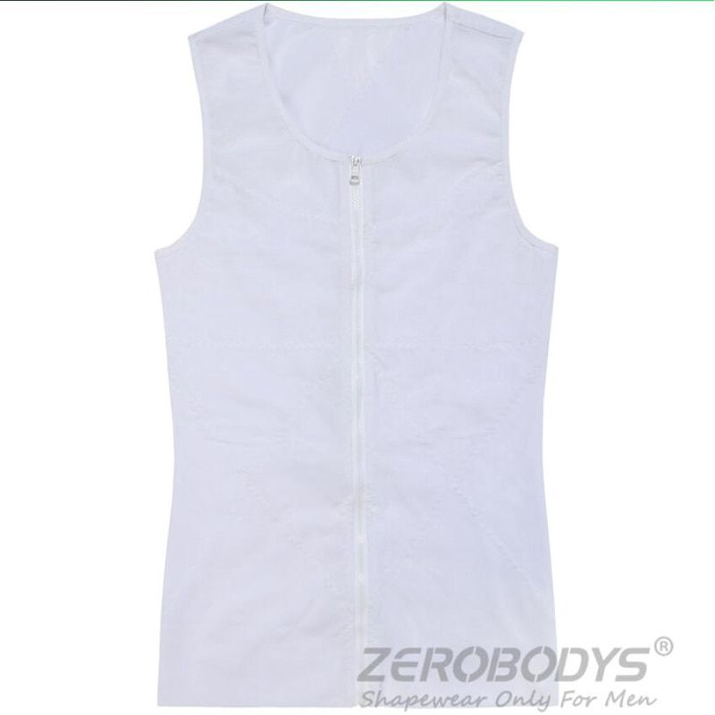 Men Clothes Hot Shapers Tummy Control Belly Body Shapewear Zipper Stretch Mesh Slimming Corset For Men Waist Trainers Vest Top