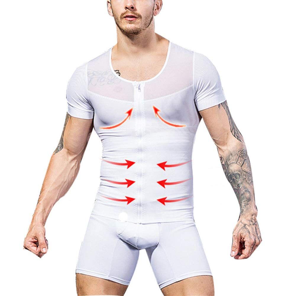 Compression T Shirt Men Body Shapers Waist Trainer Posture Corrector Abdomen Control Slimming T-shirt Shapewear Tops