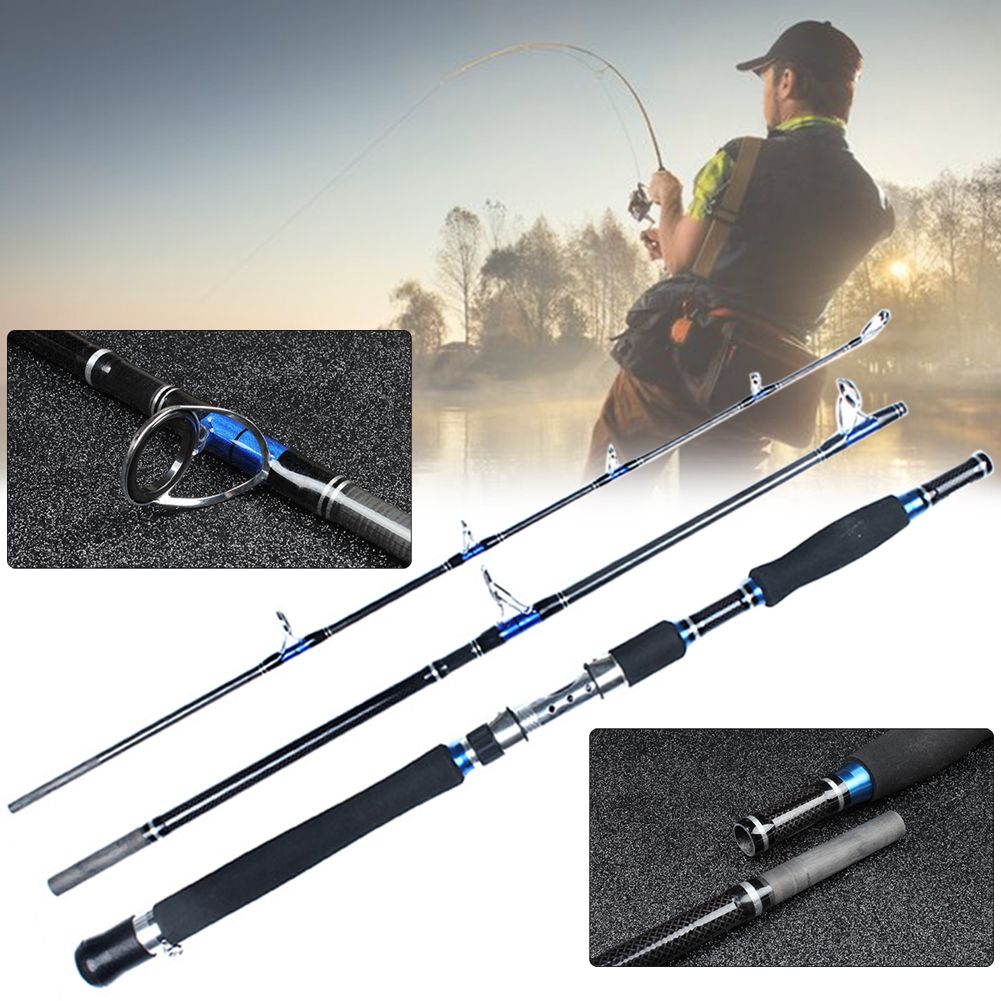 1.8/2.1m Portable 3 Section Carbon Telescopic Fishing Rod Pole Fish Tackle Tool